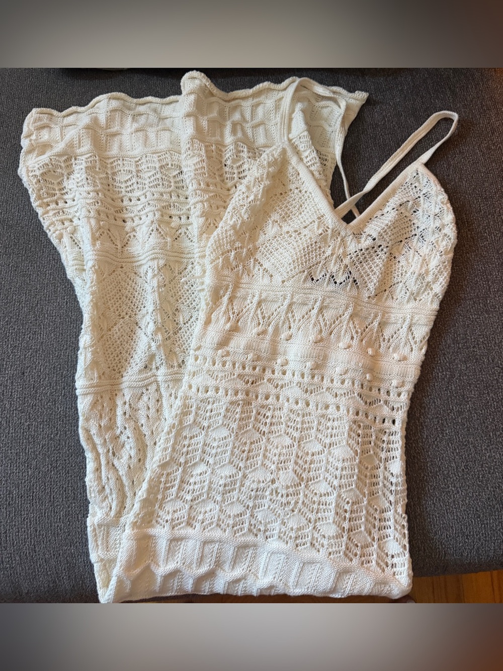 ZARA LONG POINTELLE KNIT DRESS - Picture 3 of 4